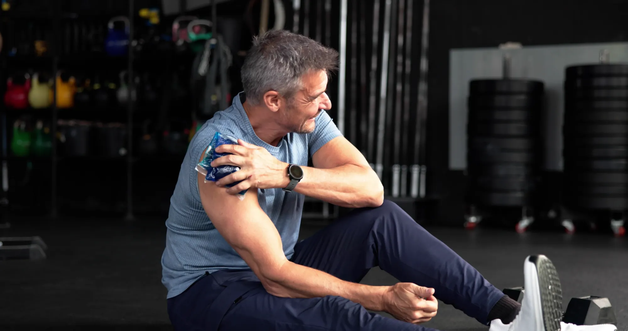 Person who hurt their shoulder doing push-ups