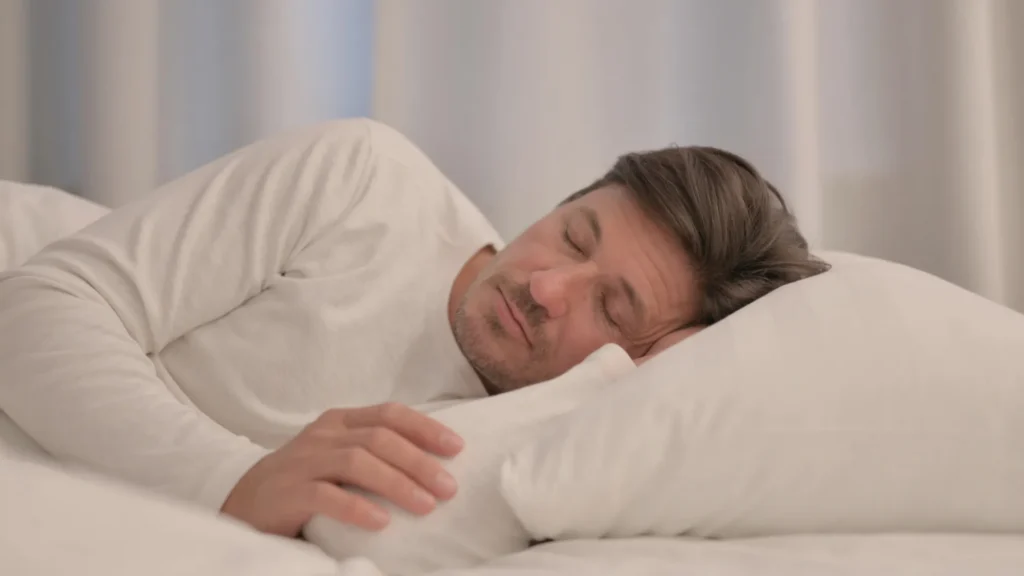 man sleeping on his side