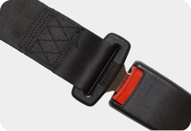 Seatbelt webbing, the inspiration for the ActiveCuff™ repair's broad, secure load distribution